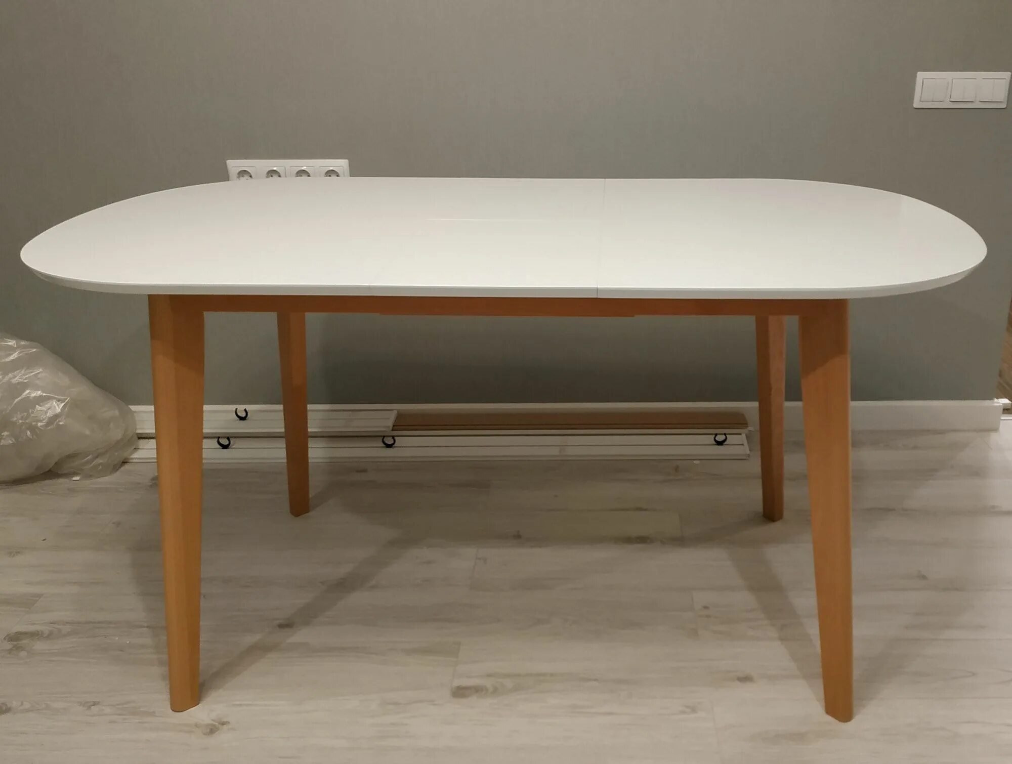 Кухонный стол раскладной светлый купить фото Стол обеденный раскладной SECRET DE MAISON BOSCO (Боско), Белый+Натуральный (Бук