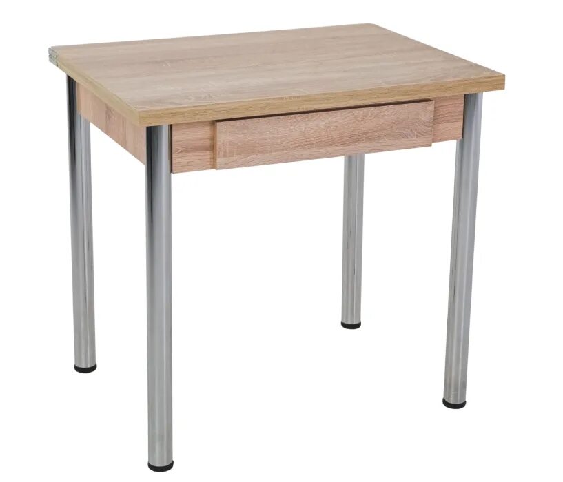 Кухонный стол с ящиком фото Стол обеденный раскладной с ящиком 80 Хром купить со скидкой 30 % в интернет маг