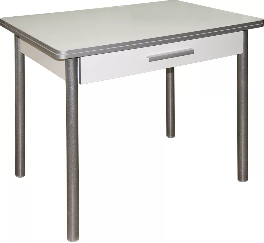 Кухонный стол с ящиком фото Обеденный стол с ящиком с откидной столешницей М142.83