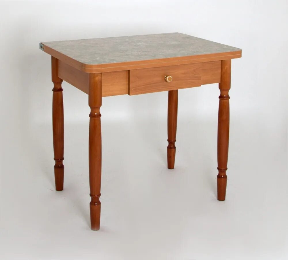 Кухонный стол с ящиком фото Стол обеденный ЛС-831 с ящиком (Оникс/Латакия 6280/ ноги Орех точеные)