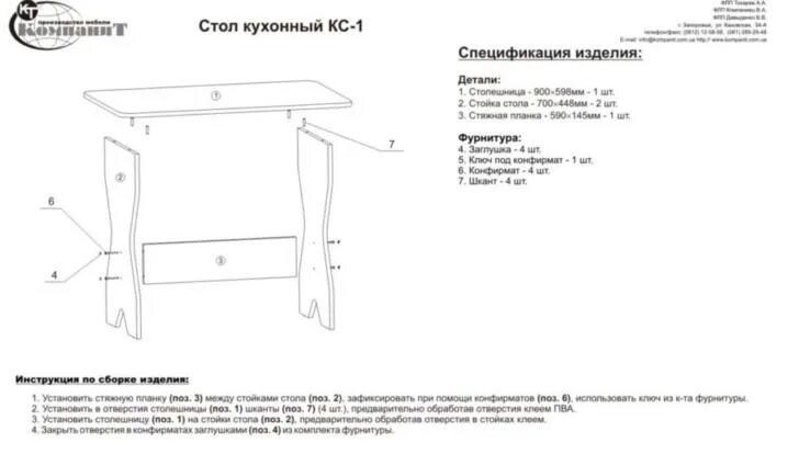 Кухонный стол сборка инструкция Как собрать кухонный стол инструкция - подготовка и этапы работы