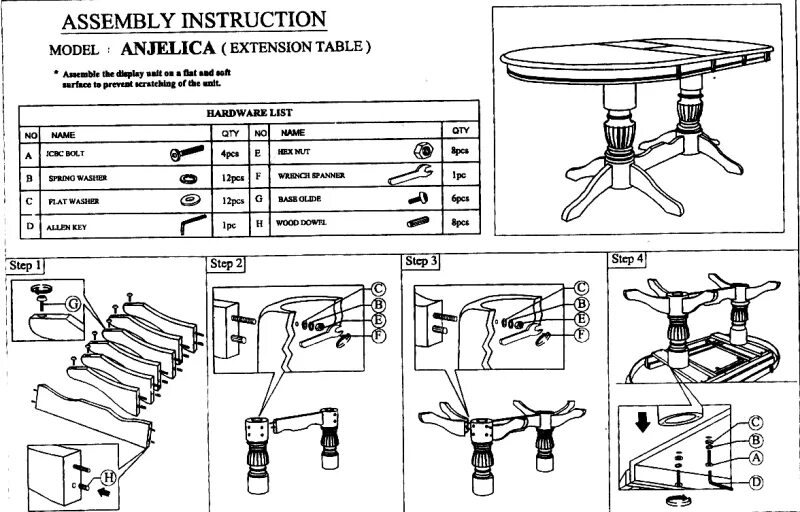 Кухонный стол сборка инструкция Обеденный стол Signal Anjelica: купить в Витебске, цена, отзывы, фото, доставка 