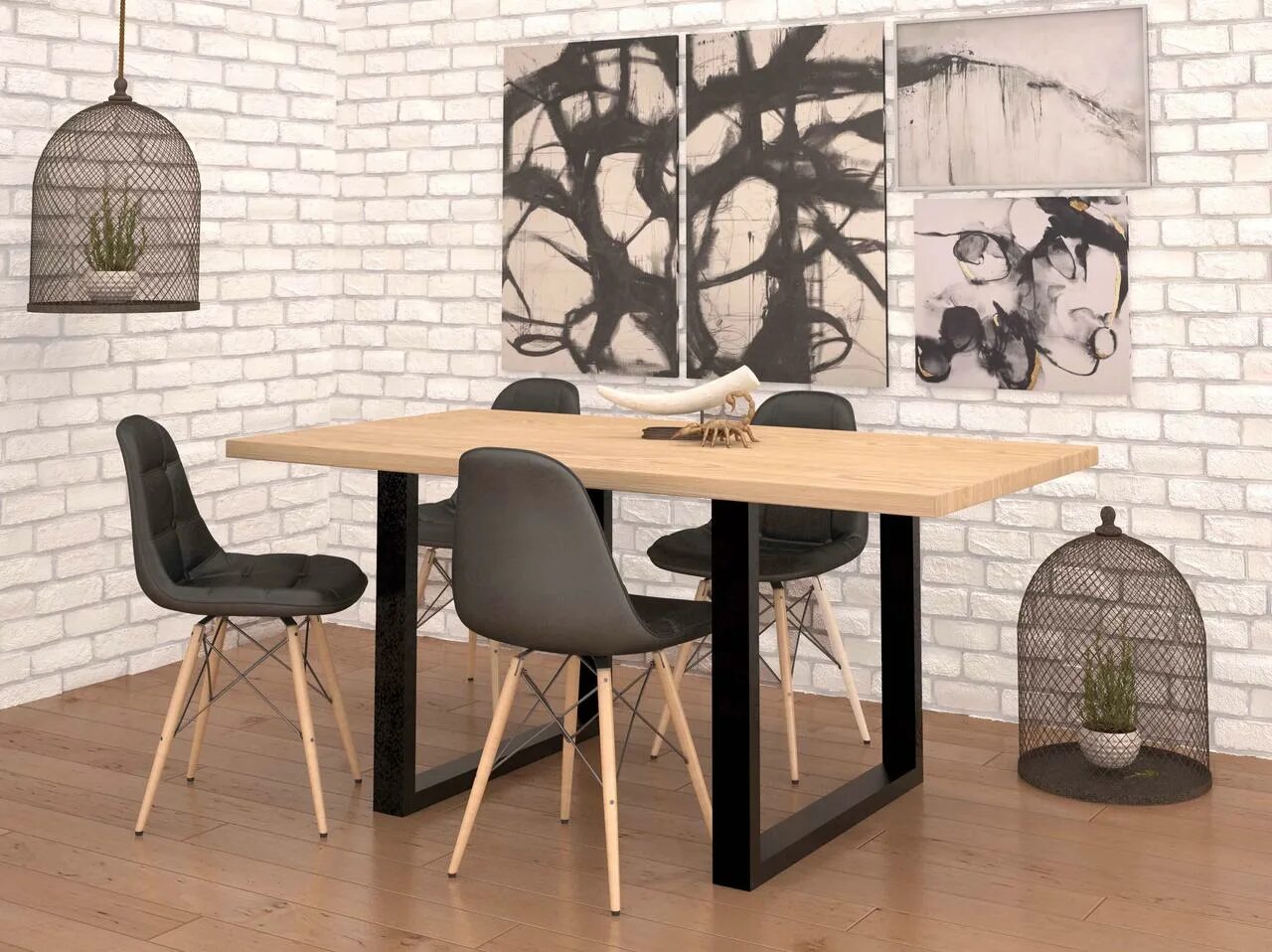 Кухонный стол со стульями в стиле лофт Стол "ЗОВ" "Лофт 9" заказать в Москве