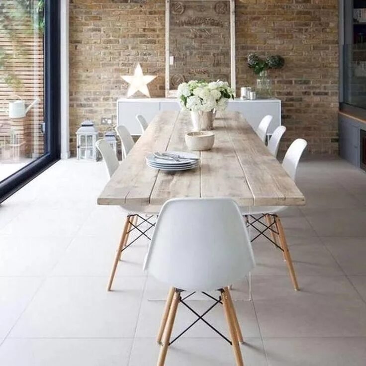 Кухонный стол со стульями в стиле лофт 20+ Scandinavian Style Dinning Room Design Ideas Dinning room design, Modern far