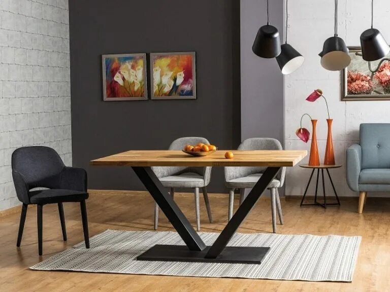 Кухонный стол со стульями в стиле лофт Обеденный стол в стиле лофт