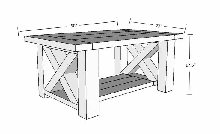 Кухонный стол своими руками фото чертежи DIY Chunky Farmhouse Coffee Table - Coffee Table Plans Coffee table farmhouse, C