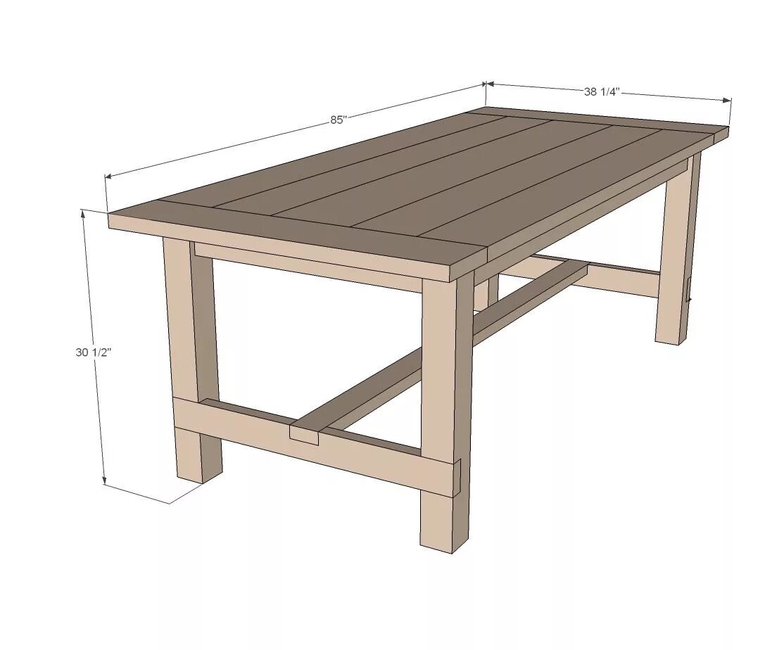 Кухонный стол своими руками фото чертежи Farmhouse Table - Updated Pocket Hole Plans Farmhouse table plans, Build a farmh