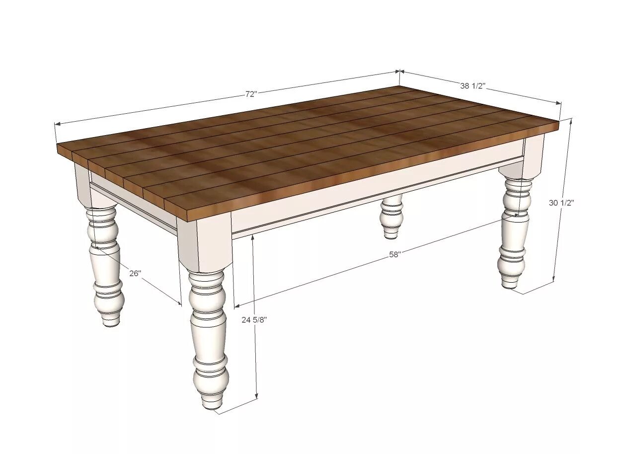 Кухонный стол своими руками фото чертежи Ana White Husky Farmhouse Table - DIY Projects Farmhouse table plans, Farmhouse 