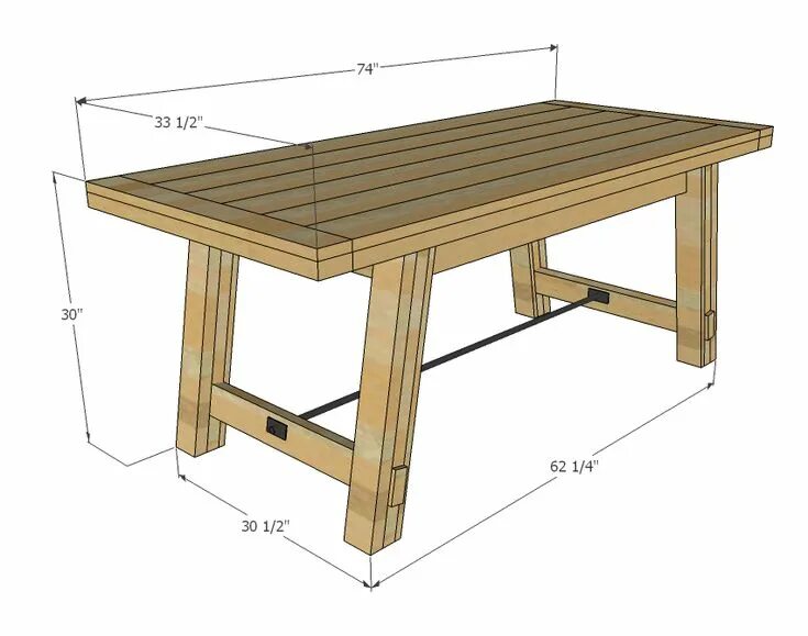 Кухонный стол своими руками фото чертежи Benchright Industrial Farmhouse Table Farmhouse table plans, Industrial farmhous