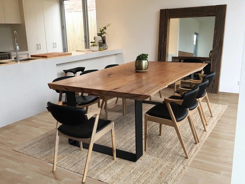 Кухонный стол темное дерево в интерьере Pin by Emily Fujii on Home Essentials Wood slab dining table, Slab dining tables