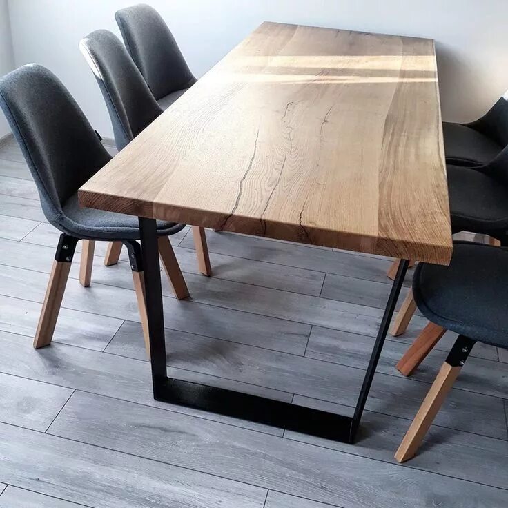 Кухонный стол темное дерево в интерьере Oak table Oak table, Table, Furniture
