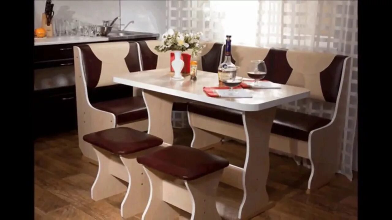 Кухонный стол уголок фото Кухонные уголки в Москве от Mebelin-Moskva.ru - YouTube