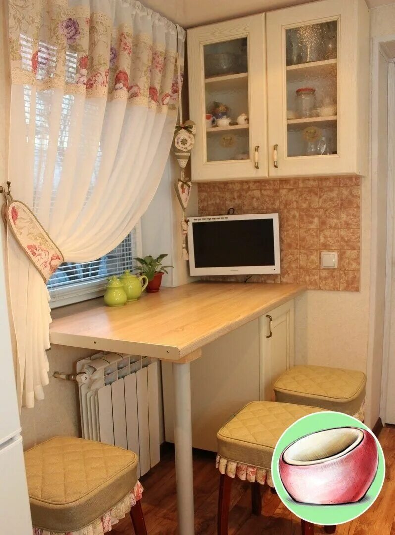 Кухонный стол в хрущевке фото Дизайн для уюта - Разное OK.RU Интерьер, Дизайн столовой, Интерьер кухни