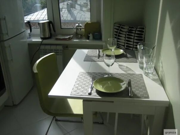 Кухонный стол в хрущевке фото #хрущёвка #кухня 5.4 кв. метра. 2.4 на 2.2 2015 ХРУЩЁВКА ДИЗАЙН РЕМОНТ ВКонтакте