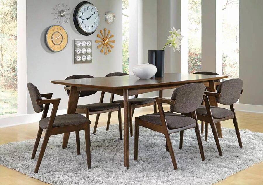 Кухонный стол в интерьере современной кухни Malone Modern Mid-Century Rectangular Dining Table