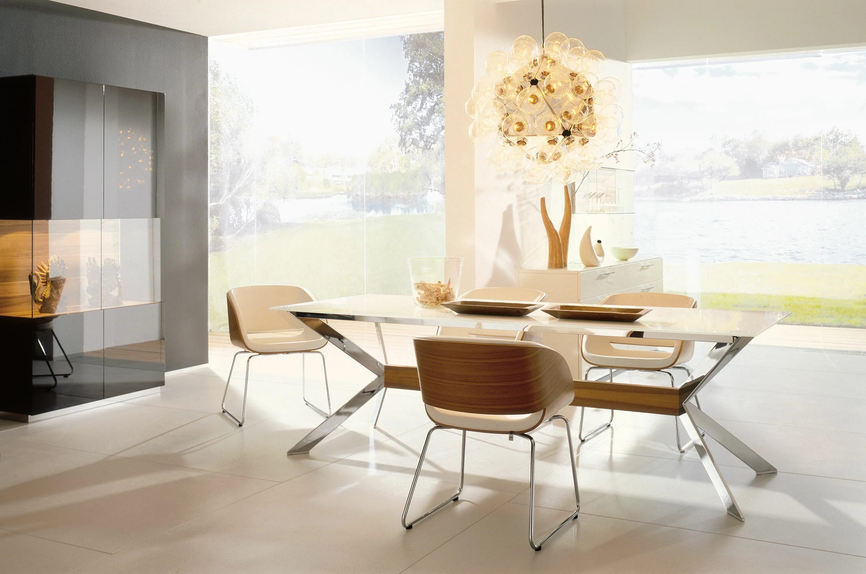 Кухонный стол в современном интерьере Hülsta D5 Minimalist dining room, Dining room chairs modern, Dining room design 