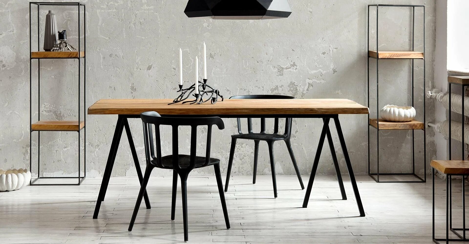 Кухонный стол в стиле лофт Кухонные стулья в стиле лофт - 88 фото