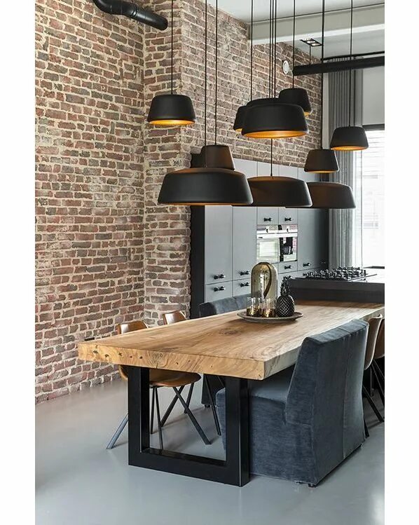 Кухонный стол в стиле лофт фото Pin by Jolan Wielant Interior Archite on INDUSTRIAL INTERIOR Dining room contemp