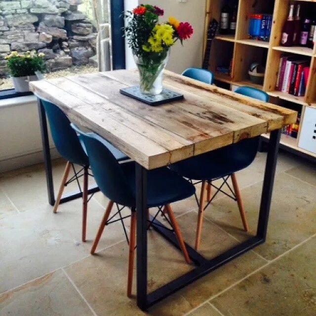 Кухонный стол в стиле лофт фото Rcc-Furniture.com Hand Made Custom Furniture GALLERY Kitchen table metal, 6 seat