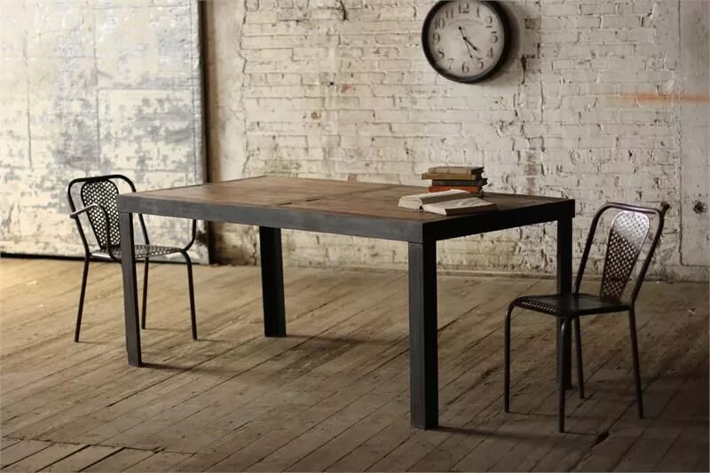 Кухонный стол в стиле лофт своими руками Retro Industrial Wood Table and Chairs