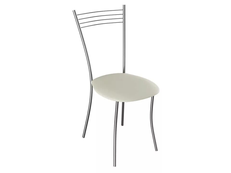 Кухонный стул со спинкой фото Стул Хлоя СРП-087С Хром, Бежевый кз 276 купить в интернет-магазине "Мебель в Сиб