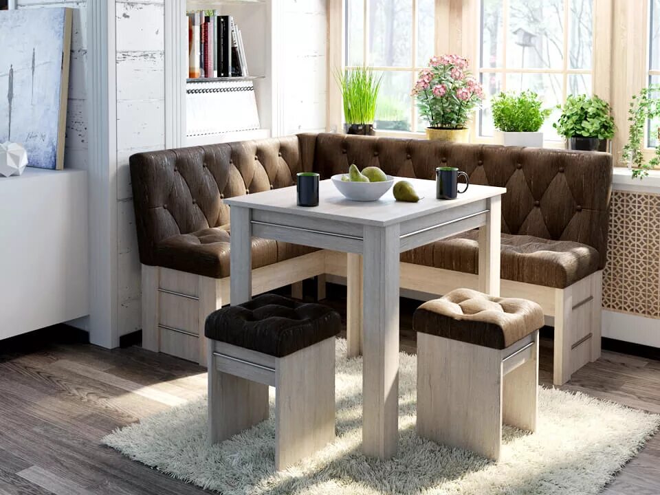 Кухонный уголок фото дизайн кухни Кухонный уголок Парма Дуб Пикард, Тёмный - купить в Магнитогорске на Дом74мебели