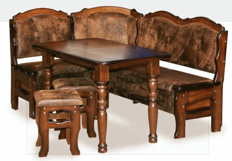 Кухонный уголок из дерева фото Кухонный уголок № 8 массив бука купить в Феодосии