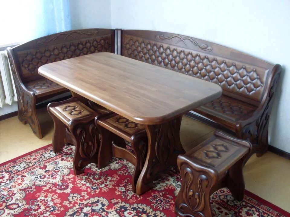 Кухонный уголок из дерева фото Кухонный уголок деревянный фото - DelaDom.ru