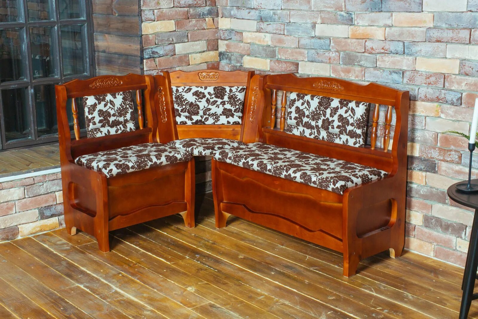 Кухонный уголок из дерева фото Купить Уголок для кухни с балясинами - Мебель Двор - магазины мебели в Санкт-Пет