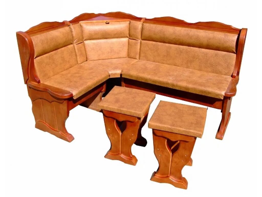 Кухонный уголок из дерева фото Кухонный уголок Комфорт кожзам за 17790 руб.