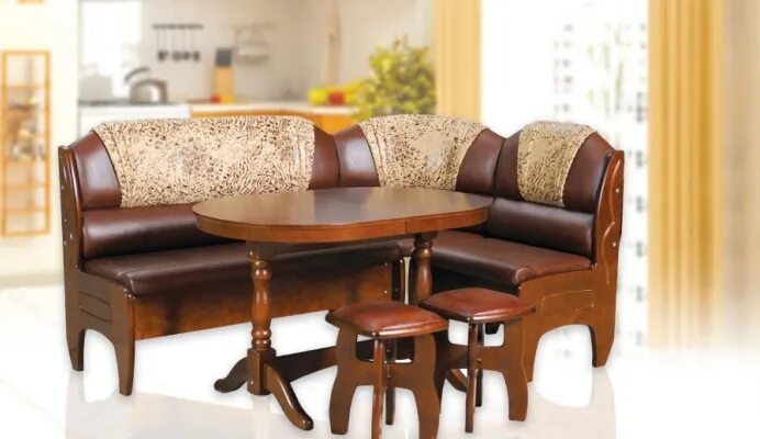 Кухонный уголок стол фото цена Боринское" - экологичная мебель из натурального дерева