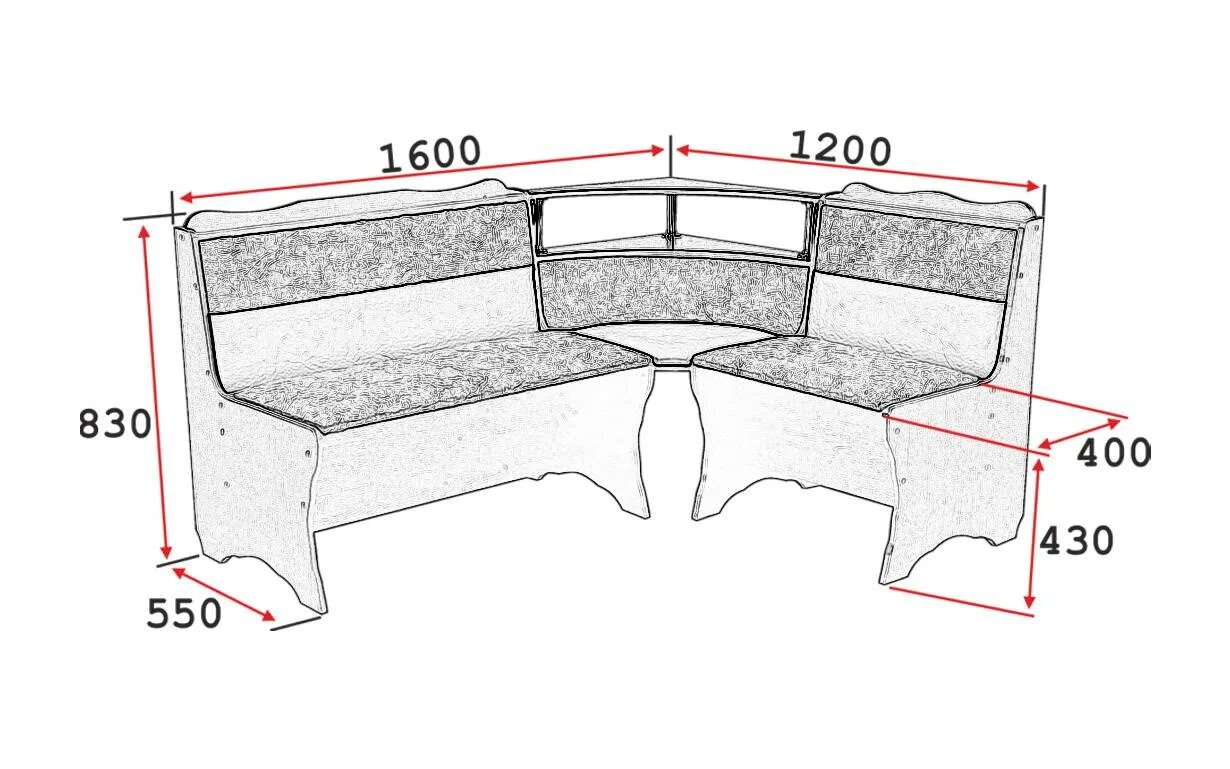 Кухонный уголок своими руками чертежи Кухонный уголок, размеры, типы конструкций дивана и стола