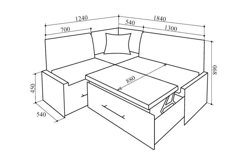 Кухонный уголок своими руками чертежи Кухонный уголок КУ-50С 1840 венге / белый (терра 100) - купить в Москве по цене 