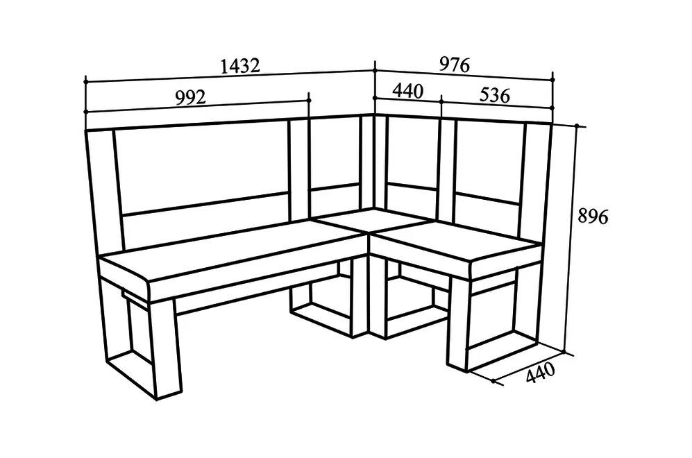 Кухонный уголок своими руками чертежи и схемы Кухонный уголок КУ-80 ит. Орех / бежевый / белый - купить в Орле по цене 11 990 