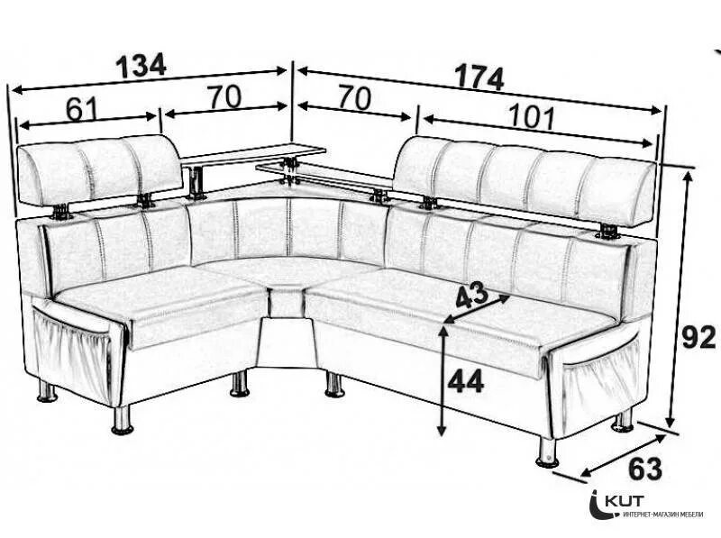 Кухонный уголок своими руками чертежи и схемы Кухонный уголок, размеры, типы конструкций дивана и стола