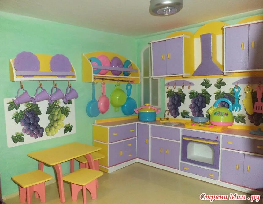 Кухонный уголок в детском саду оформление Фото: фотография в альбоме Кухня моего кукольного домика. Кукольная мебель своим