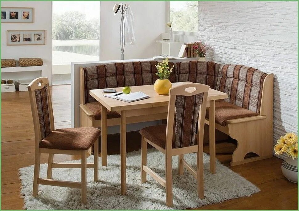 Кухонный уголок в интерьере кухни Comfortable Dinner Table - Flower Love Corner bench dining table, Kitchen nook t