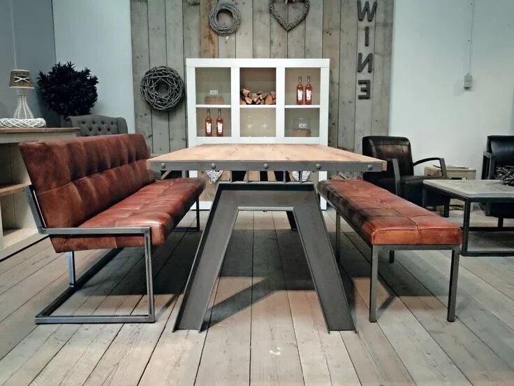 Кухонный уголок в стиле лофт Eettafels kopen? Ook op maat gemaakt Robuuste Tafels Meubelontwerp, Huismeubilai