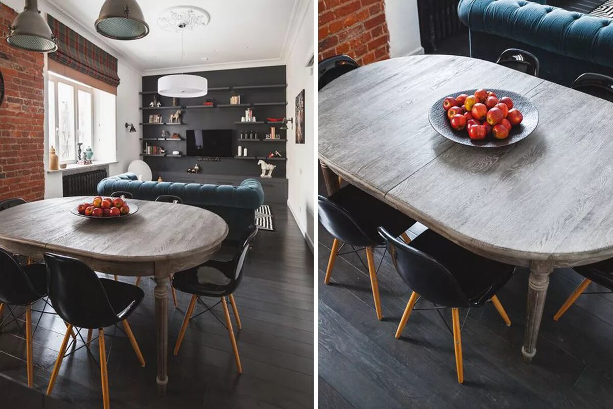 Кухонный уголок в стиле лофт Диван Честер - мебель для гостиной, совмещенной с кухней