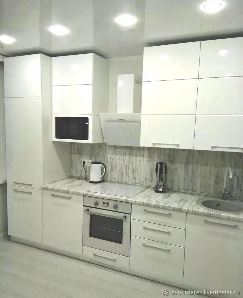 Кухоный гарнитур белый глянец фото Кухня белый глянец в интернет-магазине Ярмарка Мастеров по цене 174000 ₽ - JTWPS
