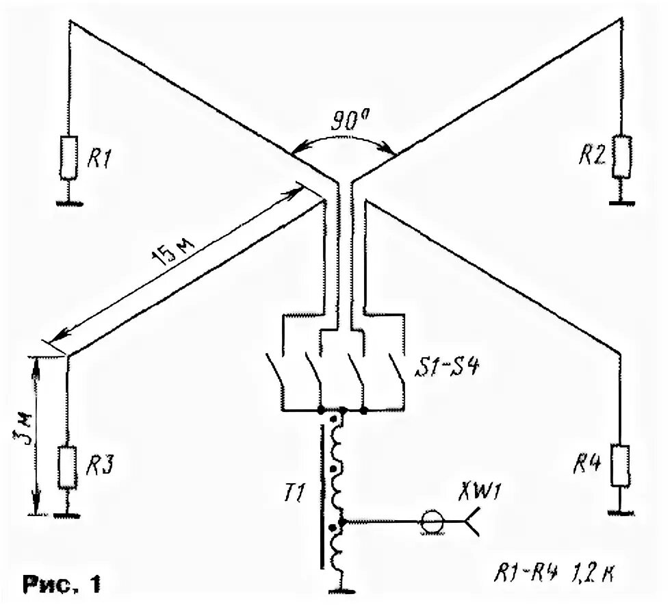 Кв антенна от сети 220в схема Направленные приемные антенны низкочастотных диапазонов