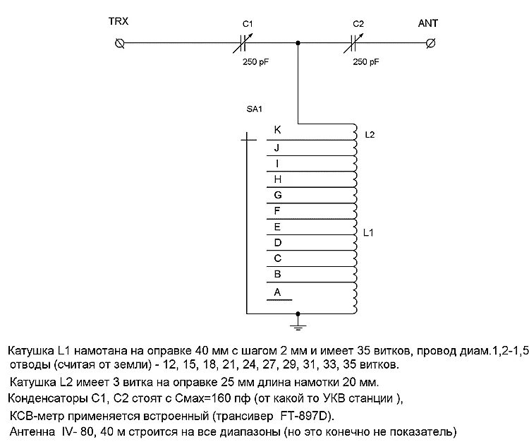 Кв тюнер своими руками схема Простой антенный тюнер
