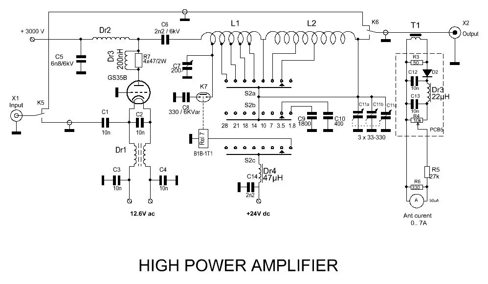Кв усилитель на лампе гу 46 схема home - HOME BREW - PA - GS-35B