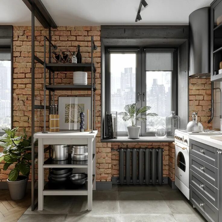 Кв в стиле лофт Мебель в стиле лофт Interior design loft style, Kitchen interior, Industrial int