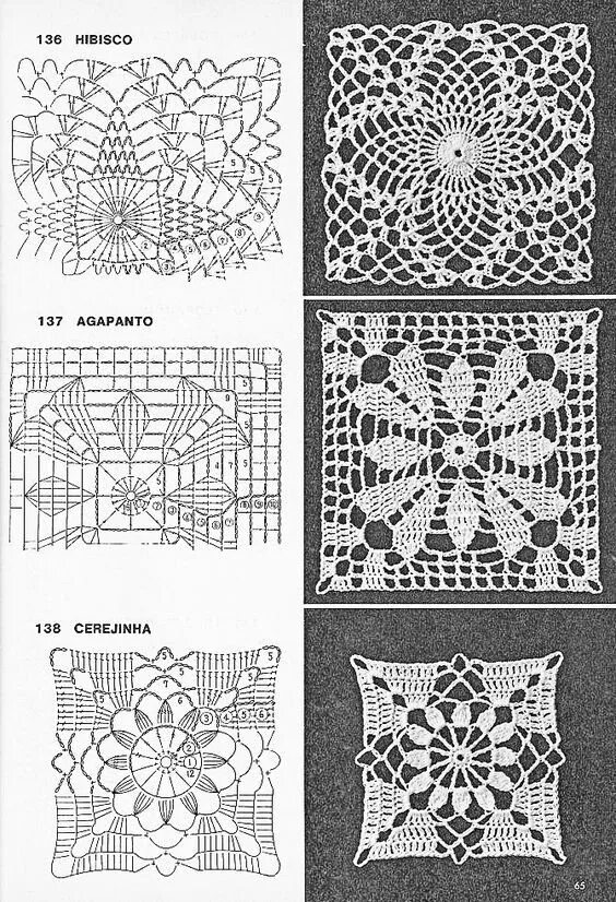 Квадрат крючком схема красивый узор Светлана Бельке - МОТИВЫ.(Интернет) OK Crochet square patterns, Free crochet squ