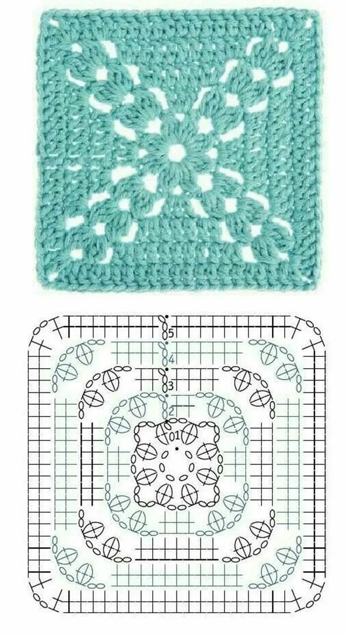 Квадрат крючком схема красивый узор Copie e crie: Gráficos de quadrados de crochê ⋆ De Frente Para O Mar Crochet squ