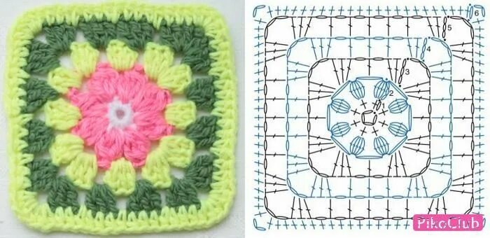 Квадрат крючком схемы видео фото4исх.ст. Crochet square, Baby blanket crochet, Crochet patterns