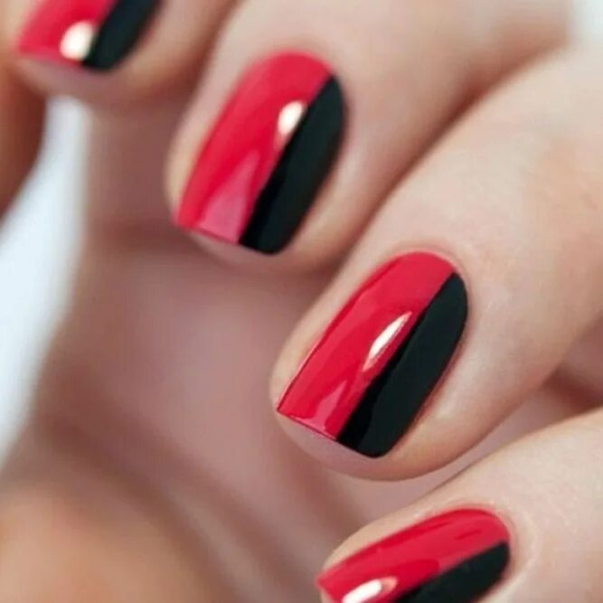 Квадрат маникюр черный с красными цветами 43 Best French Manicure, Tips and Techniques Simple elegant nails, Red nails, El