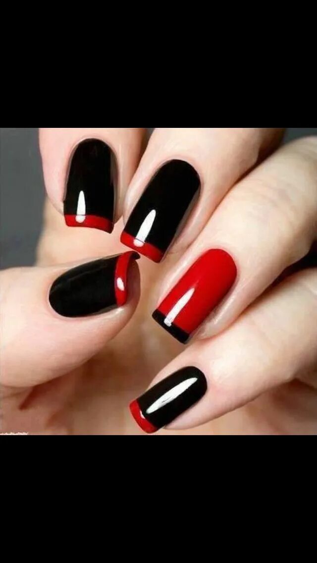 Квадрат маникюр черный с красными цветами Black and read! Fancy nails, Unique nails, Cute nails