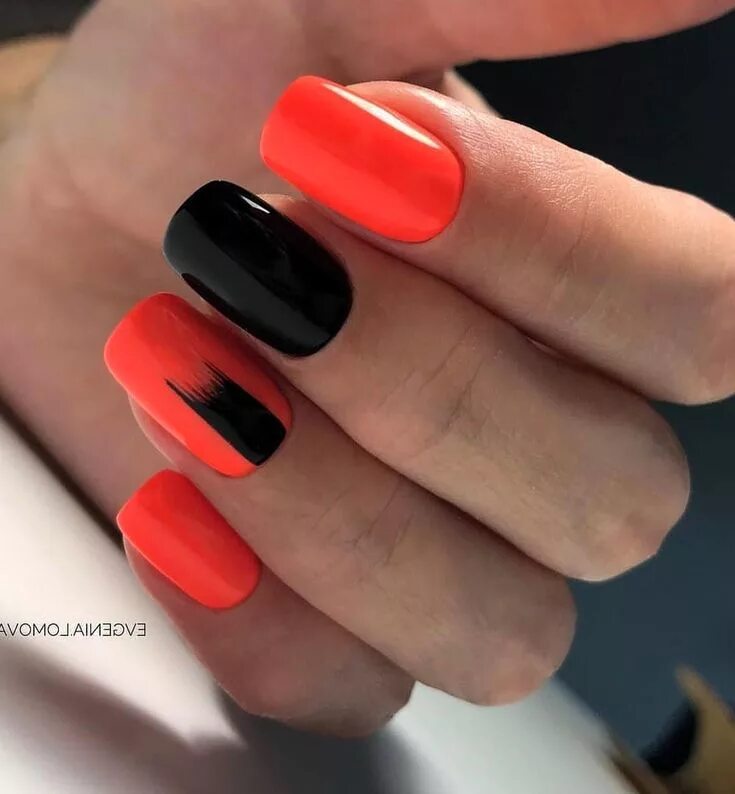 Квадрат маникюр черный с красными цветами 50 Cool And Trendy Nail Designs To Try 2019 Uñas